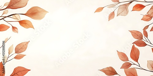 Autumnal leaves frame a blank space. Perfect for fall-themed designs