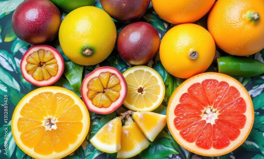 Vibrant assortment of fresh citrus fruits Vibrant assortment of fresh citrus fruits