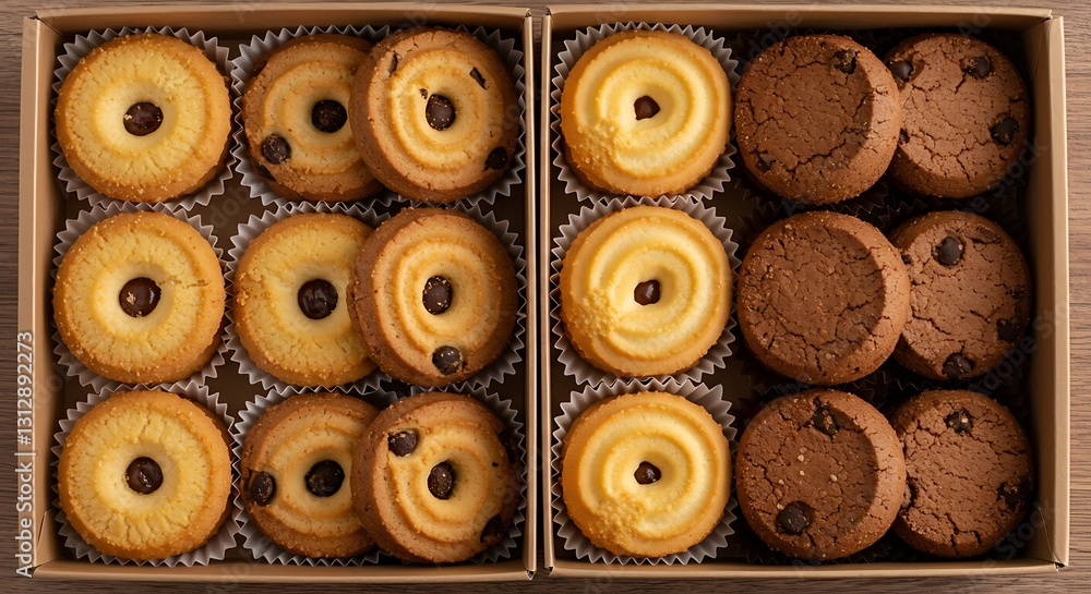 Fototapeta premium box of cookies isolated on transparent background 
