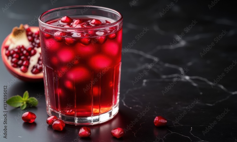 Refreshing pomegranate juice with seeds Refreshing pomegranate juice with seeds