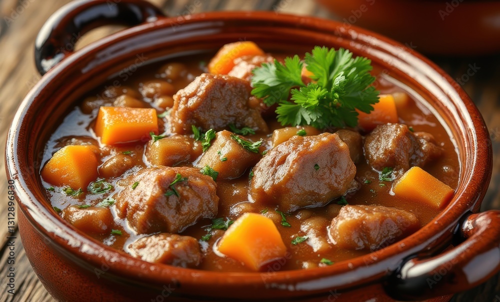 Hearty beef stew in a bowl Hearty beef stew in a bowl