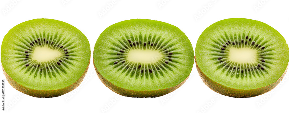 Fototapeta premium slices of vibrant kiwi fruit showcasing a refreshing and healthy treat ,out ,cut
