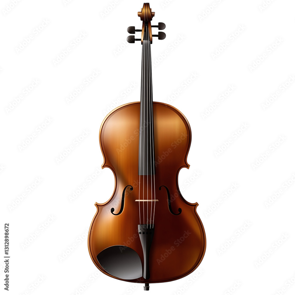 Fototapeta premium Cello with elegant curves isolated on transparent background