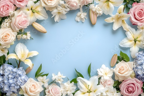 Wallpaper Mural Pastel Floral Frame Border Wedding Invitation Torontodigital.ca