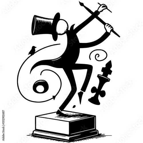 Artistic symphony silhouette