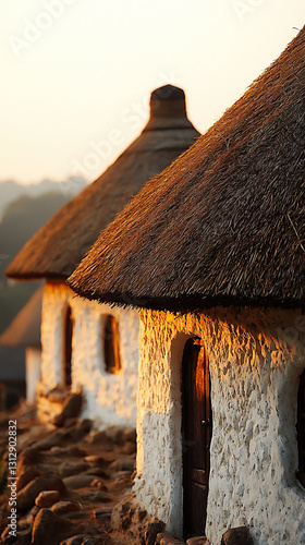  thatched-roof houses