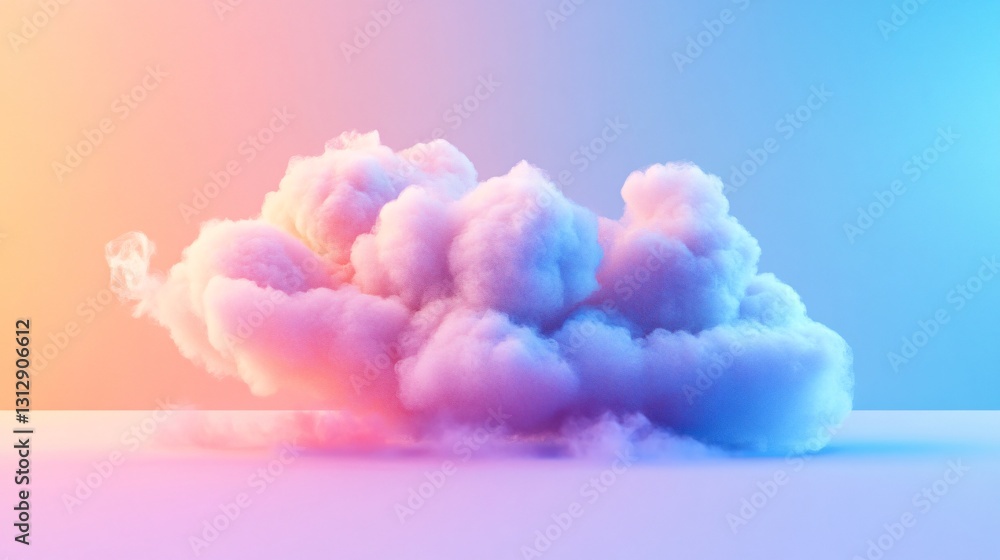 Fototapeta premium Professional Image of Cotton Wool Cloud in Holographic Neon - 54a055bf-df41-4c71-b52e-0c4b88c67937