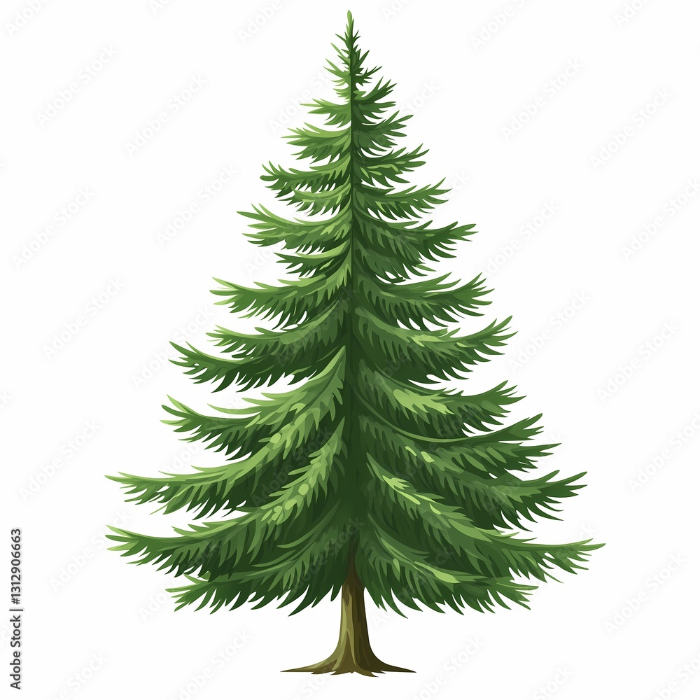 Fototapeta premium Green christmas tree isolated 