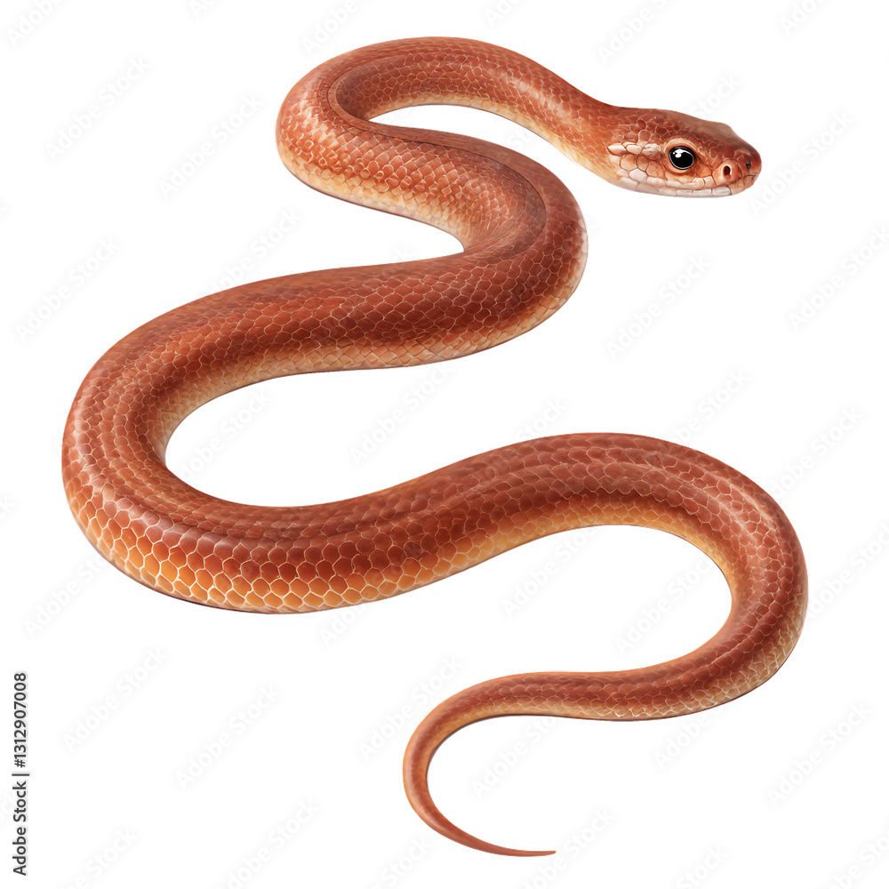 Obraz premium Detailed Image of a Red Snake on a White Background