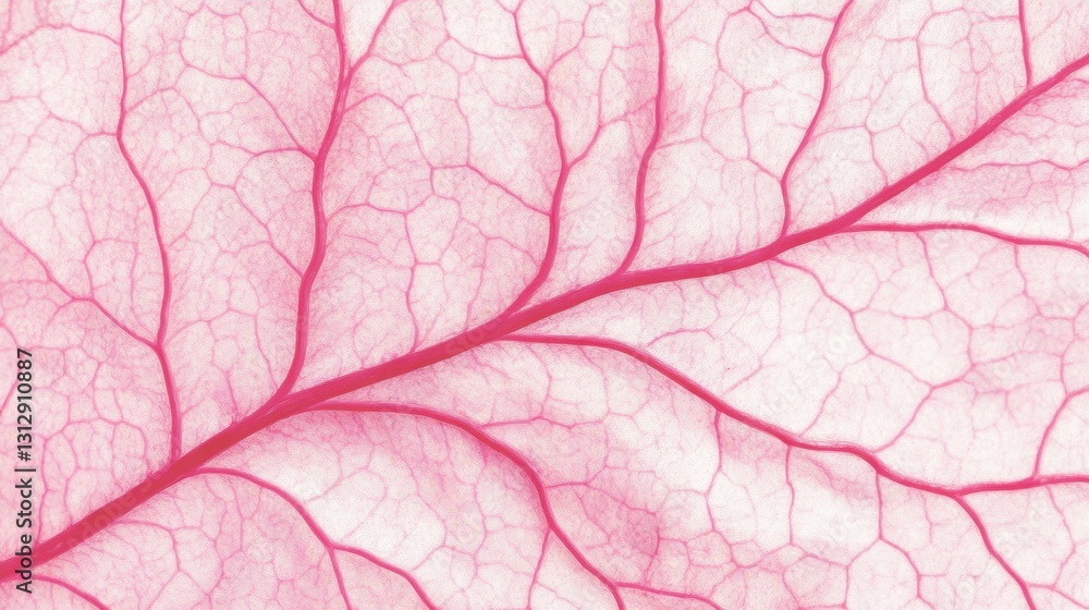 Fototapeta premium Close-up of intricate pink leaf veins in nature macro photography natural beauty