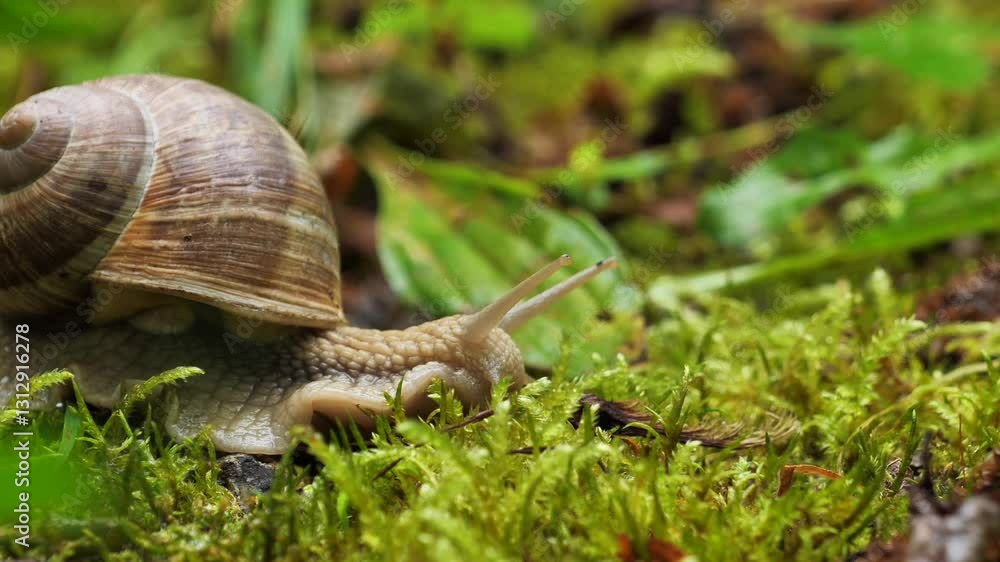 snail on a green leaf snail on a green leaf