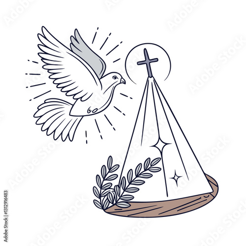 Pentecost concept vector illustration