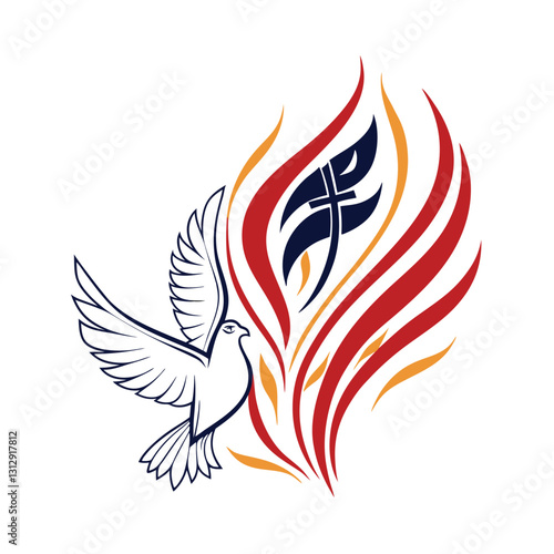 Pentecost concept vector illustration