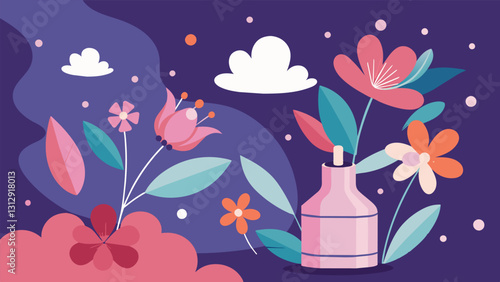 The scent of fragrant flowers filling the air lulling the participants into a state of calmness and relaxation.. Vector illustration