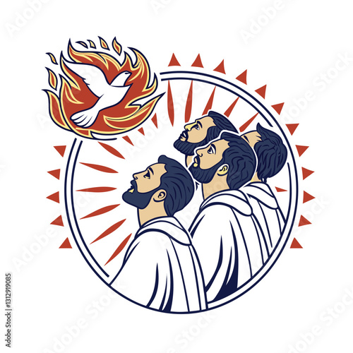 Pentecost concept vector illustration