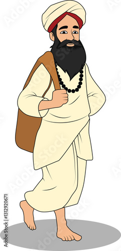 A indian Village man cartoon character design for 2d cartoon animation - male cartoon character design