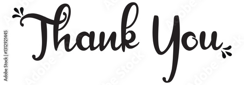 Thank You handwritten inscription. Hand drawn lettering. Thank You calligraphy. Thank you card. Vector illustration.