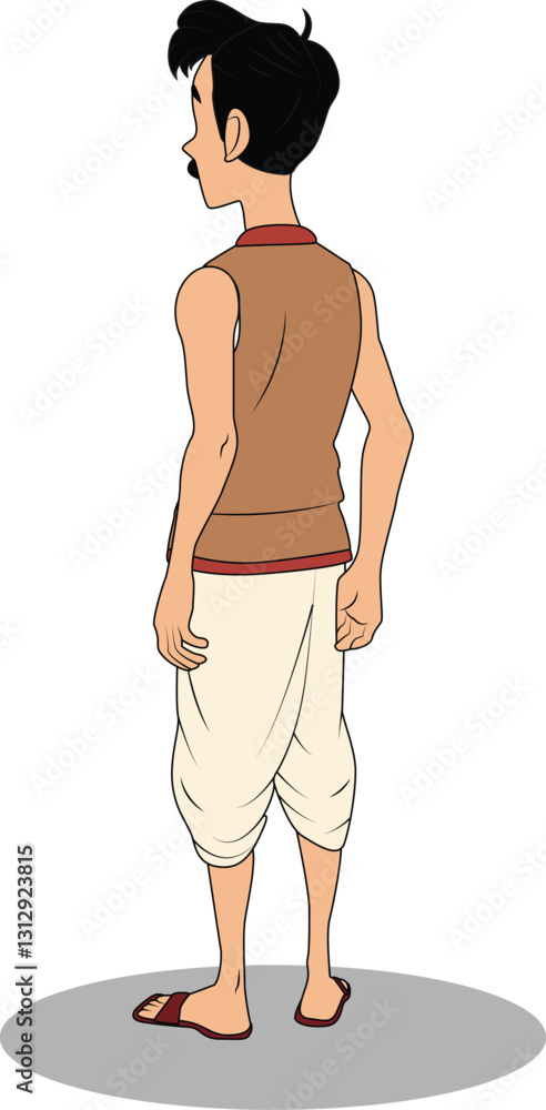 Fototapeta premium A indian Village man cartoon character design for 2d cartoon animation - male cartoon character design