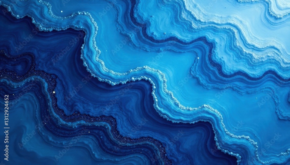 Obraz premium Deep blue abstract marble, flowing wave pattern , design, marble, fantasy