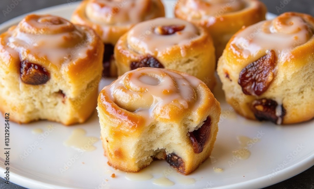 Delicious cinnamon rolls on a plate Delicious cinnamon rolls on a plate