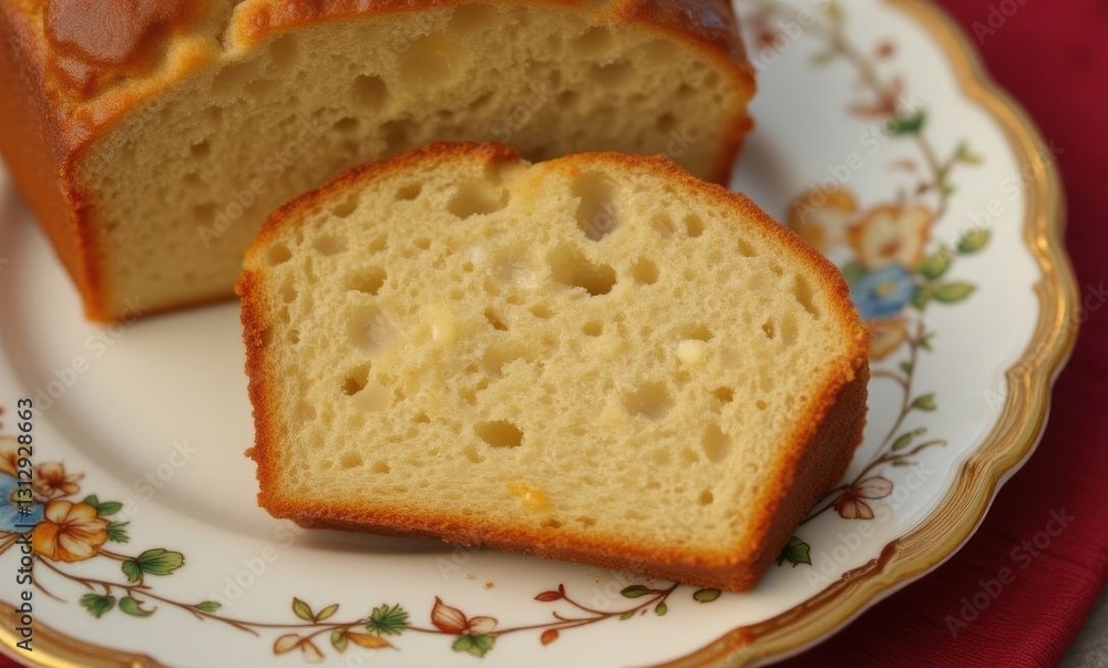 Freshly baked loaf of bread slice Freshly baked loaf of bread slice