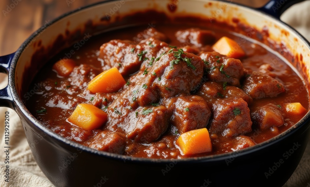 Hearty beef stew in a pot Hearty beef stew in a pot