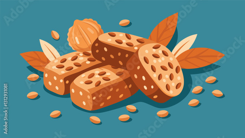 These bitesized powerhouses are the perfect preworkout snack with a combination of rolled oats almonds and flaxseed to give you longlasting energy.. Vector illustration