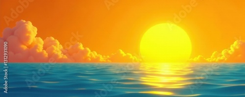 Bright yellow sun, stylized summer solstice vacation lights, sunny day vector , summer, background, sunny