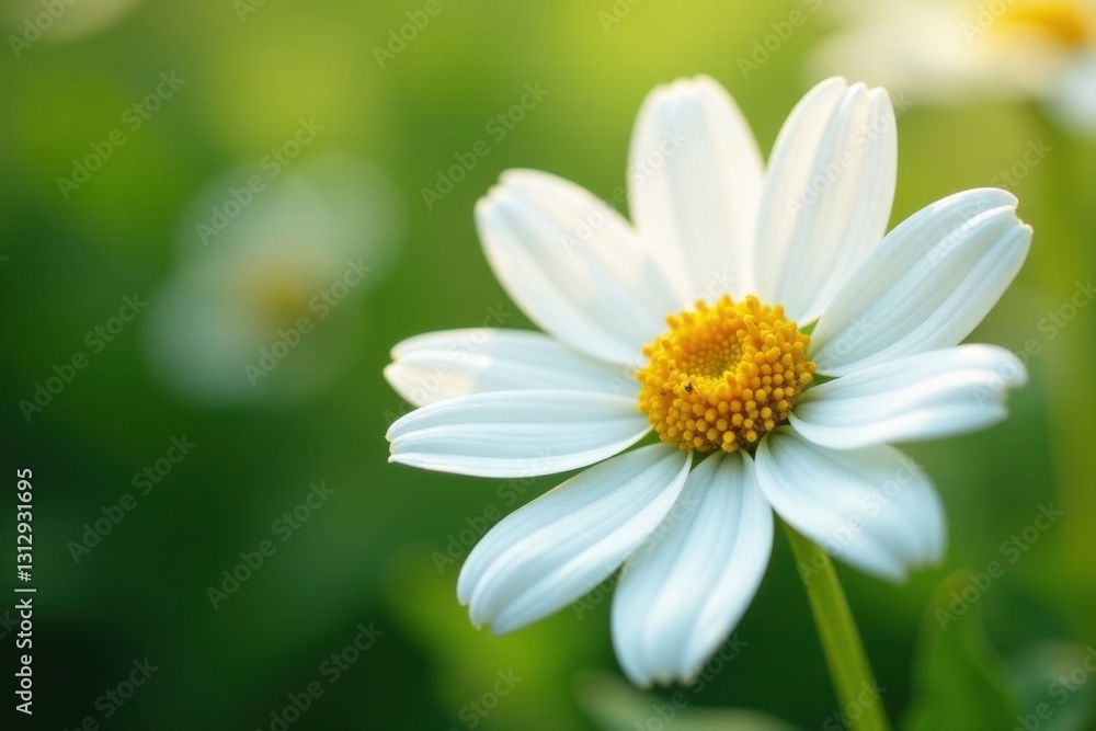 Close-up of summer's pristine white marguerite , backdrop, background, botany