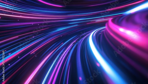 Abstract Light Trails in Vibrant Colors Forming a Dynamic Flow Creating a Futuristic Visual Experience in Motion and Energy
