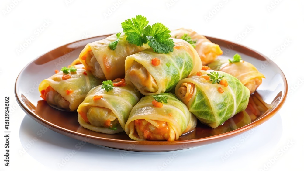 Cabbage rolls on plates isolated on background, background, food display, background, food display, food presentation Cabbage rolls on plates isolated on background, background, food display, background, food display, food presentation