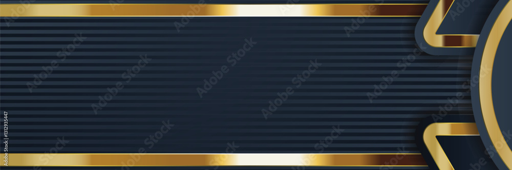 Fototapeta premium Dark navy gold abstract design background