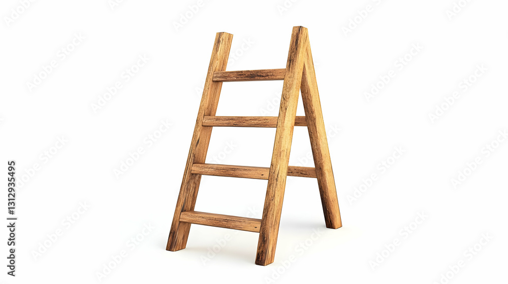 3D Wooden Ladder Illustration - Steps, Wood, Climb, Tool, Construction, Carpenter, Home, Improvement, DIY, Rustic 3D Wooden Ladder Illustration - Steps, Wood, Climb, Tool, Construction, Carpenter, Home, Improvement, DIY, Rustic