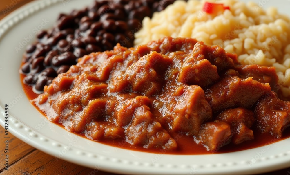 Delicious plate of rice and beans Delicious plate of rice and beans