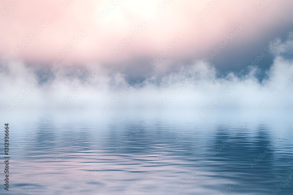 Fototapeta premium Misty Sunrise Over a Calm Lake