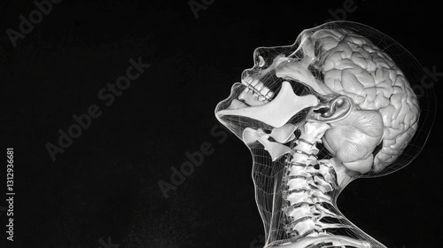 3D anatomical model of human head and neck