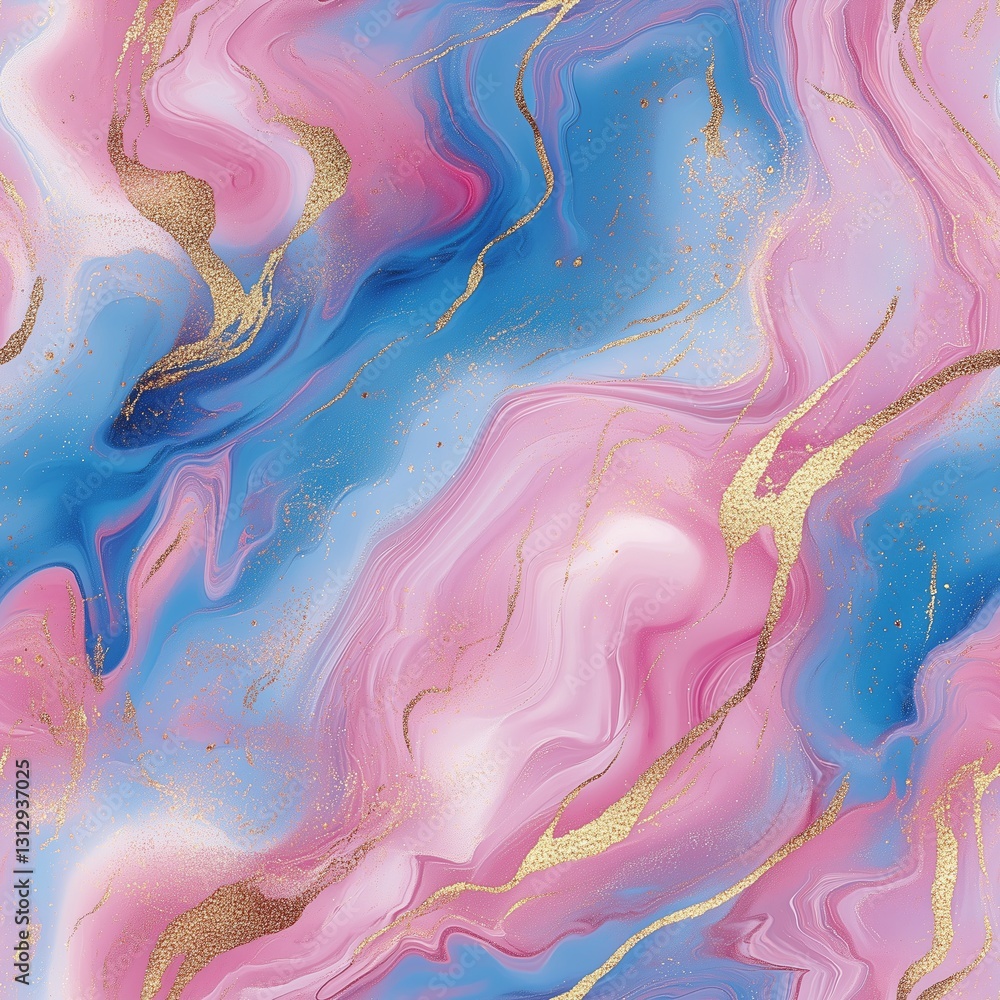Fototapeta premium Abstract fluid art with swirling patterns, seamless repeating pattern
