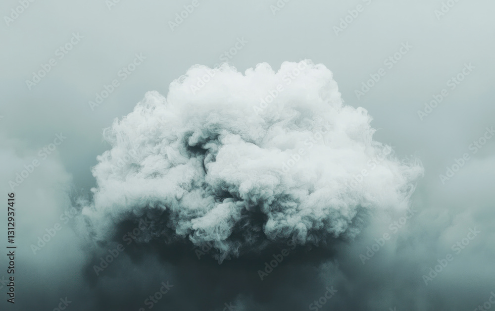 Fototapeta premium Dense Cumulus Cloud Formation in a Hazy Sky