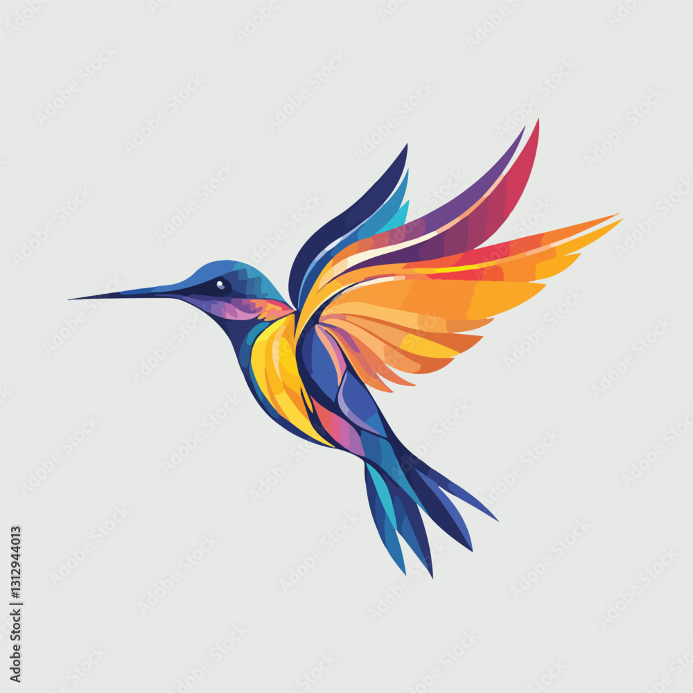 Obraz premium hummingbird colourful vector 