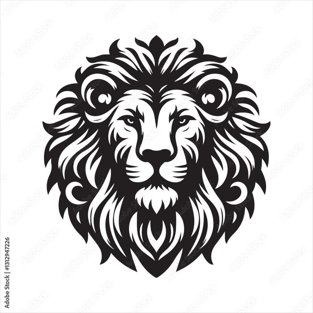 Lion Head Silhouette Vector Art Lion Head Silhouette Vector Art