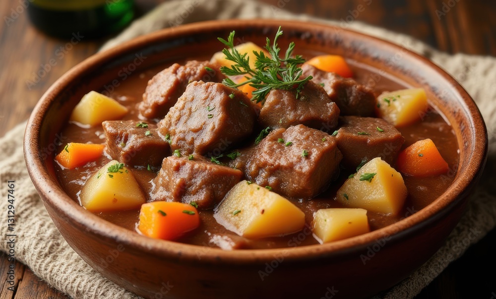 Hearty beef stew in a bowl Hearty beef stew in a bowl