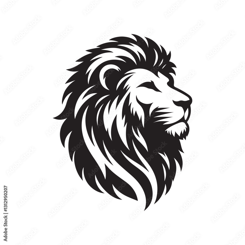 Lion Head Silhouette Vector Art Lion Head Silhouette Vector Art
