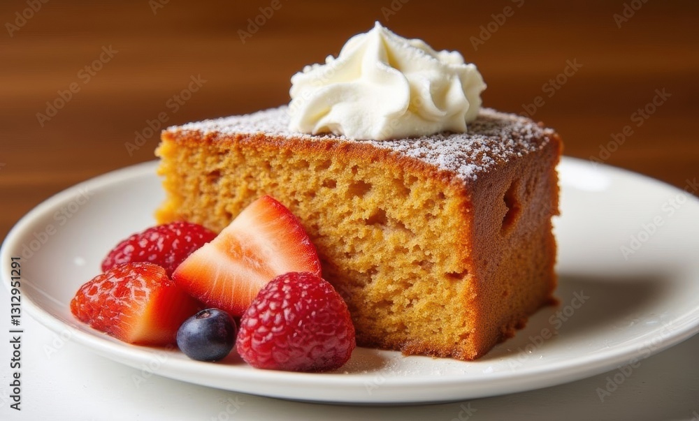 Delicious slice of cake with berries Delicious slice of cake with berries