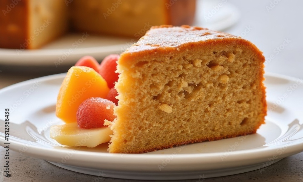 Delicious slice of cake with fruits Delicious slice of cake with fruits