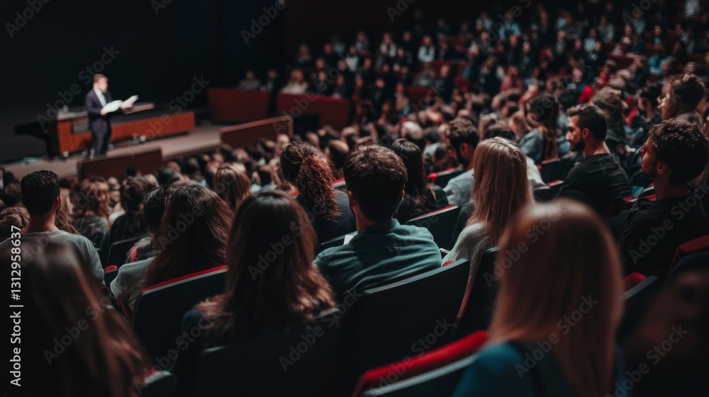 Naklejka premium people are sitting in an auditorium