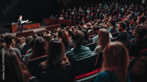 people are sitting in an auditorium