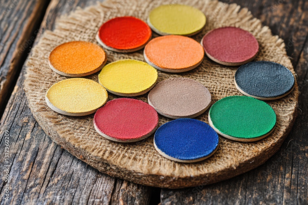 A Close-Up of Vibrant, Natural Watercolor Paints on a Rustic Wooden Palette, Showcasing a Rich Spectrum of Colors Perfect for Artistic Expression and Creativity A Close-Up of Vibrant, Natural Watercolor Paints on a Rustic Wooden Palette, Showcasing a Rich Spectrum of Colors Perfect for Artistic Expression and Creativity