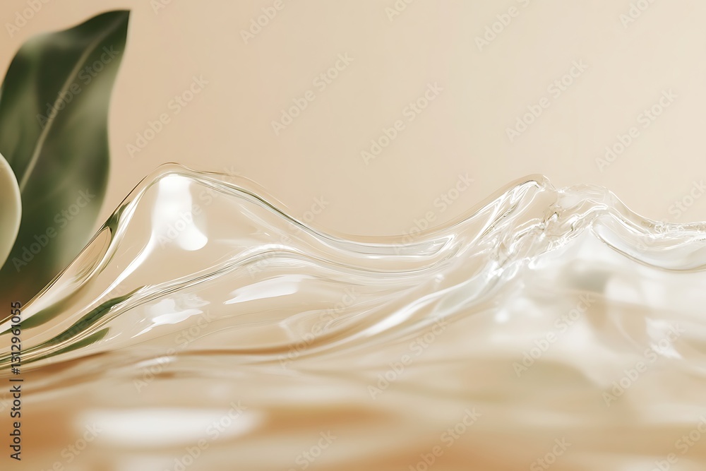 Abstract Liquid Waves with Beige Background Abstract Liquid Waves with Beige Background