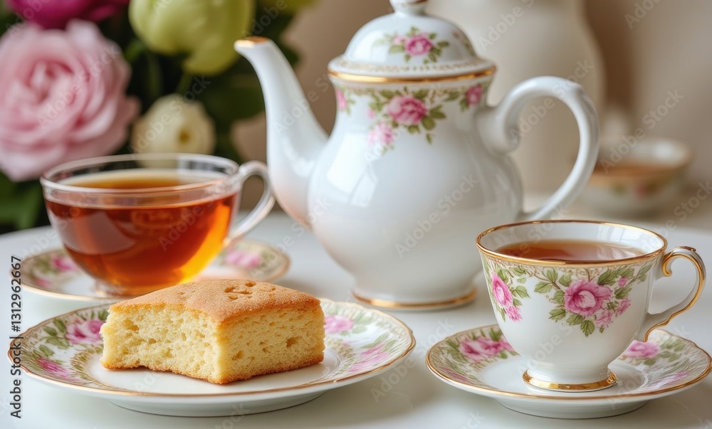 Elegant afternoon tea setup Elegant afternoon tea setup