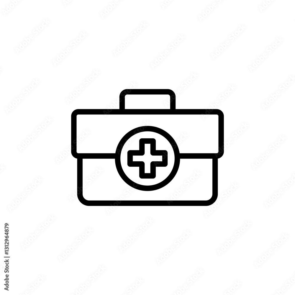 Medical box icon logo design. Medical suitcase sign and symbol. First aid icon Medical box icon logo design. Medical suitcase sign and symbol. First aid icon